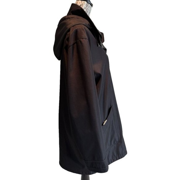 London Fog Water Resistant Hooded Softshell Jacket In Black Size M womans - Picture 5 of 16